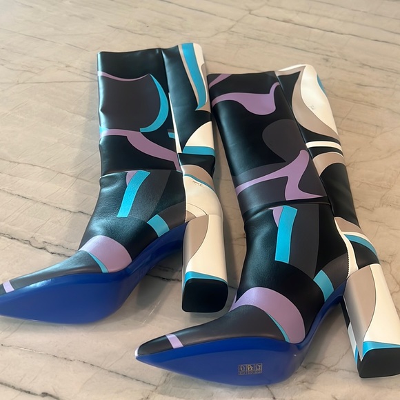 Emilio Pucci Koche graphic print boots size 41 - Picture 1 of 7